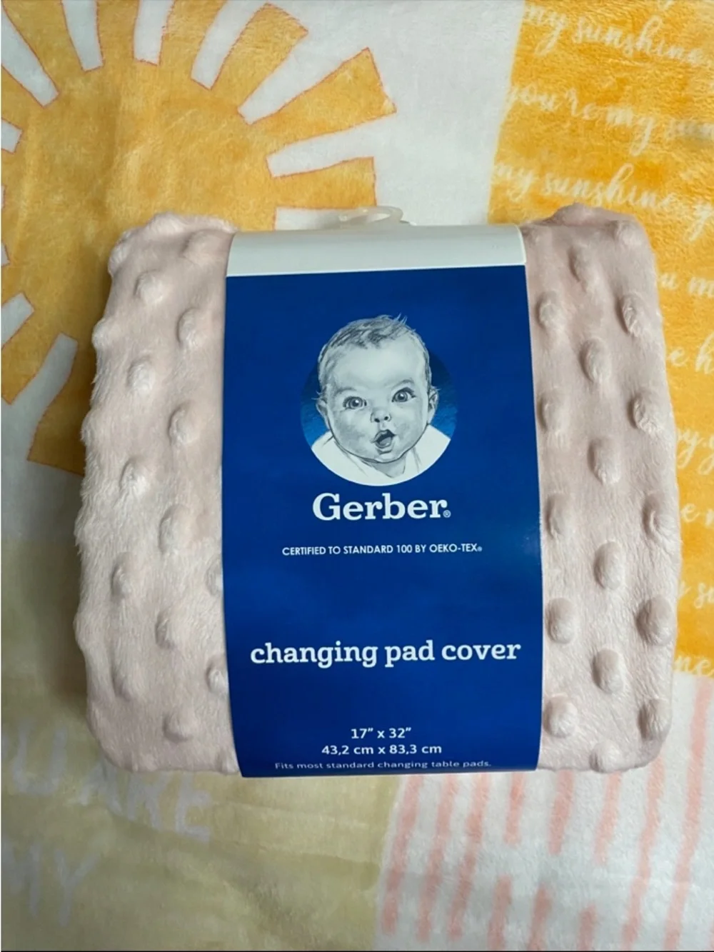 Pink Textured Baby Changing Pad Cover - Picture 4 of 7